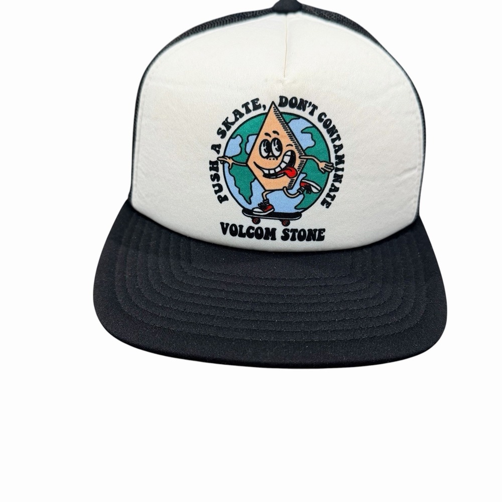Volcom Stone Trucker Hat Skate Don't Contaminate Graphic Snapback Surf Cap